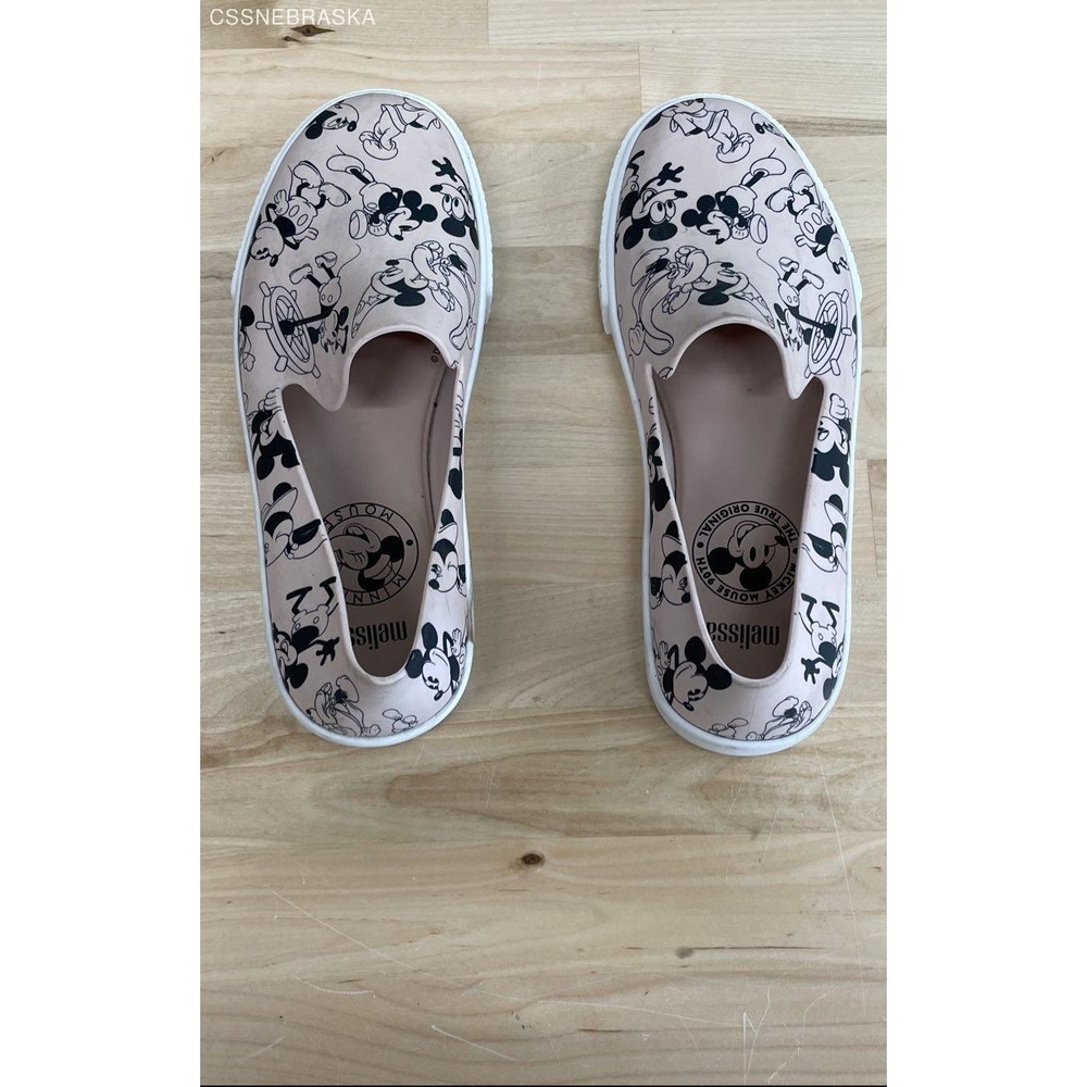 Mini Melissa Pink/Black shoes Minnie & Mickey Mouse -‎ Size 5